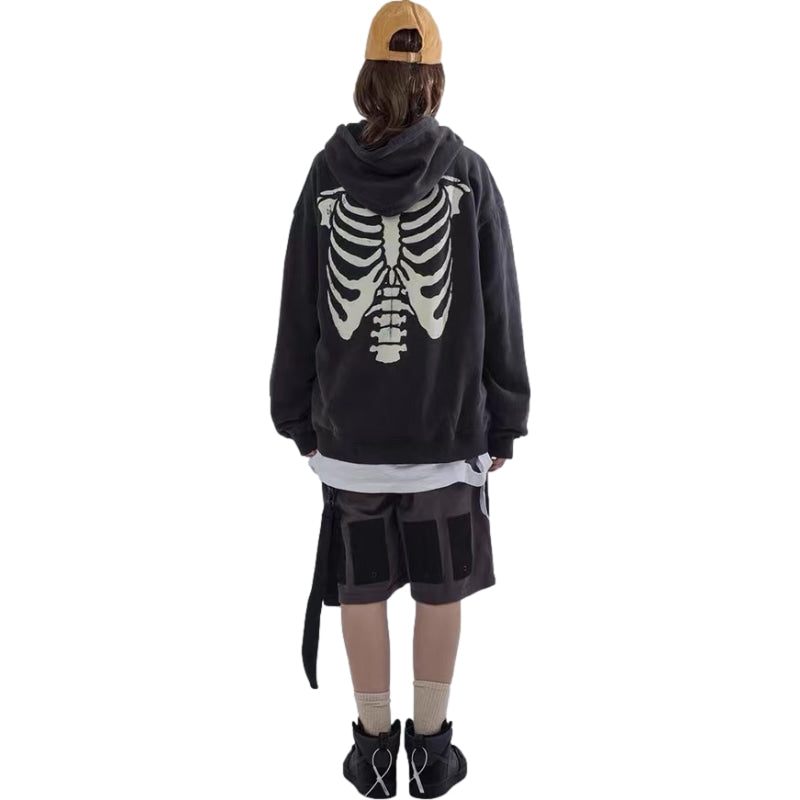 Street Dark Skeleton Graphic Hoodies