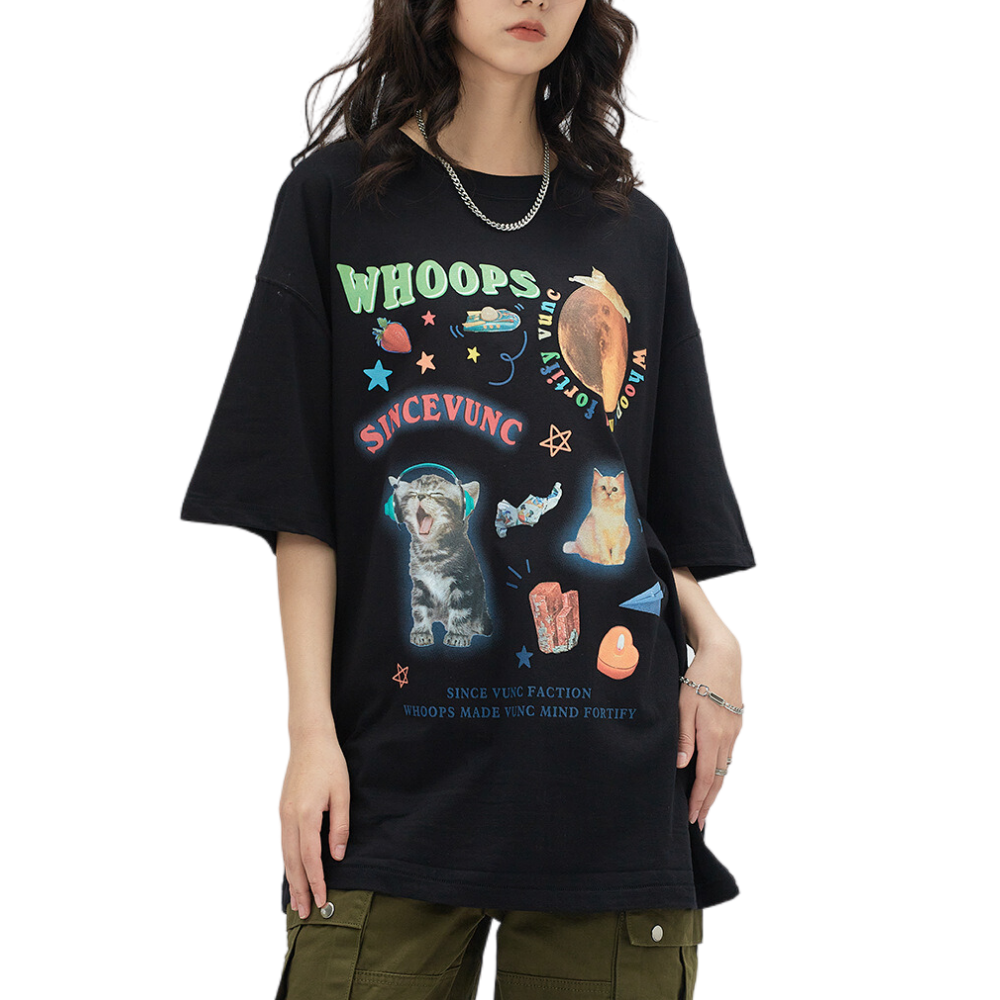 Cat Fun Print T-shirt