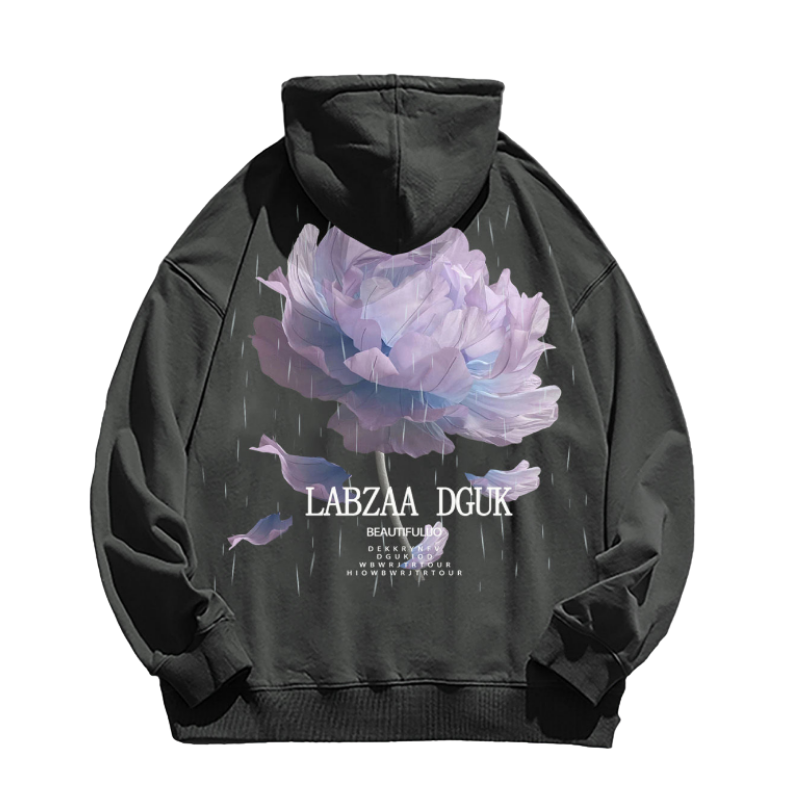Street Oversize Rose Graphic Hoodie