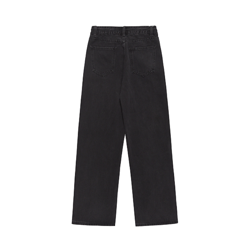 Street Drawstring Wide-Leg Jeans