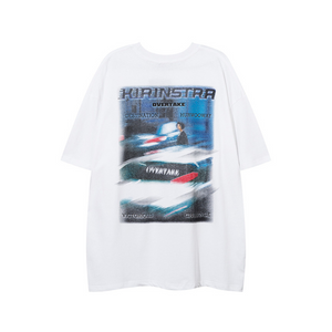 Vintage Street Car Graphic Loose T-shirt