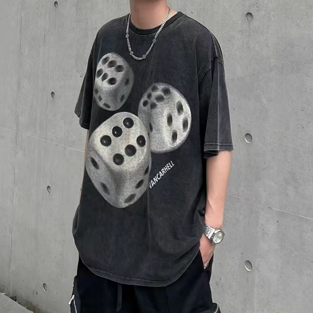 Dice Print Washed T-shirt