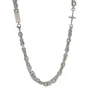 Cross Titanium Steel Double Necklace