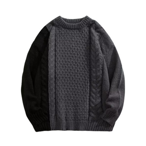 Loose Contrast Knit Sweater