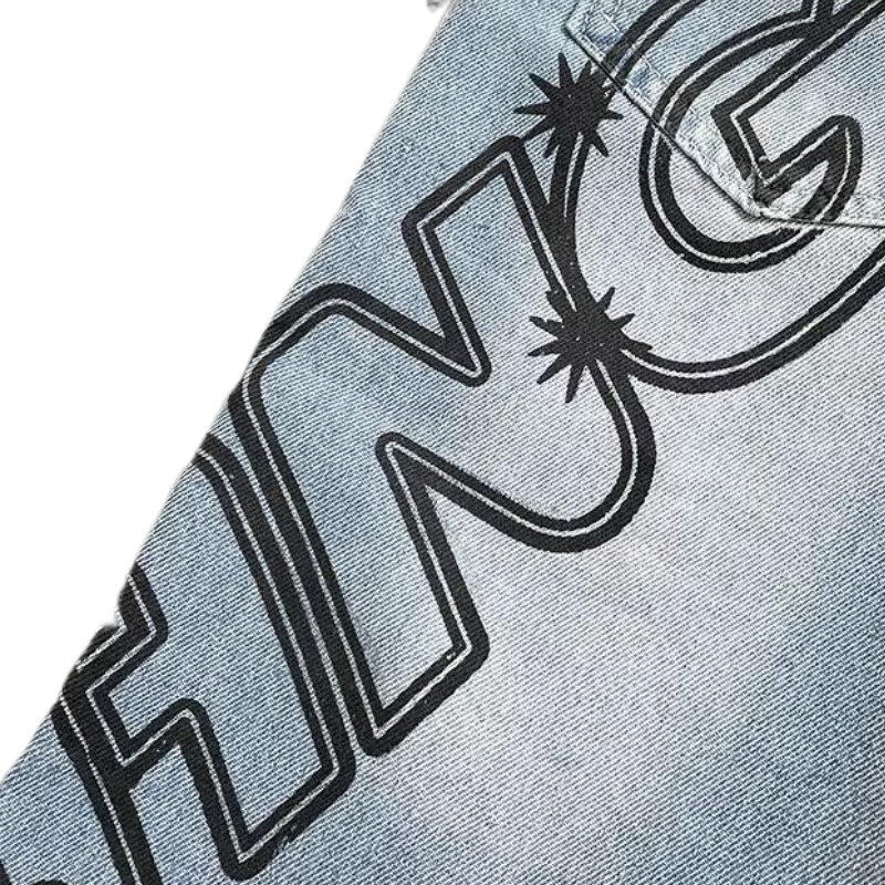 Vintage Letter High Rise Jeans