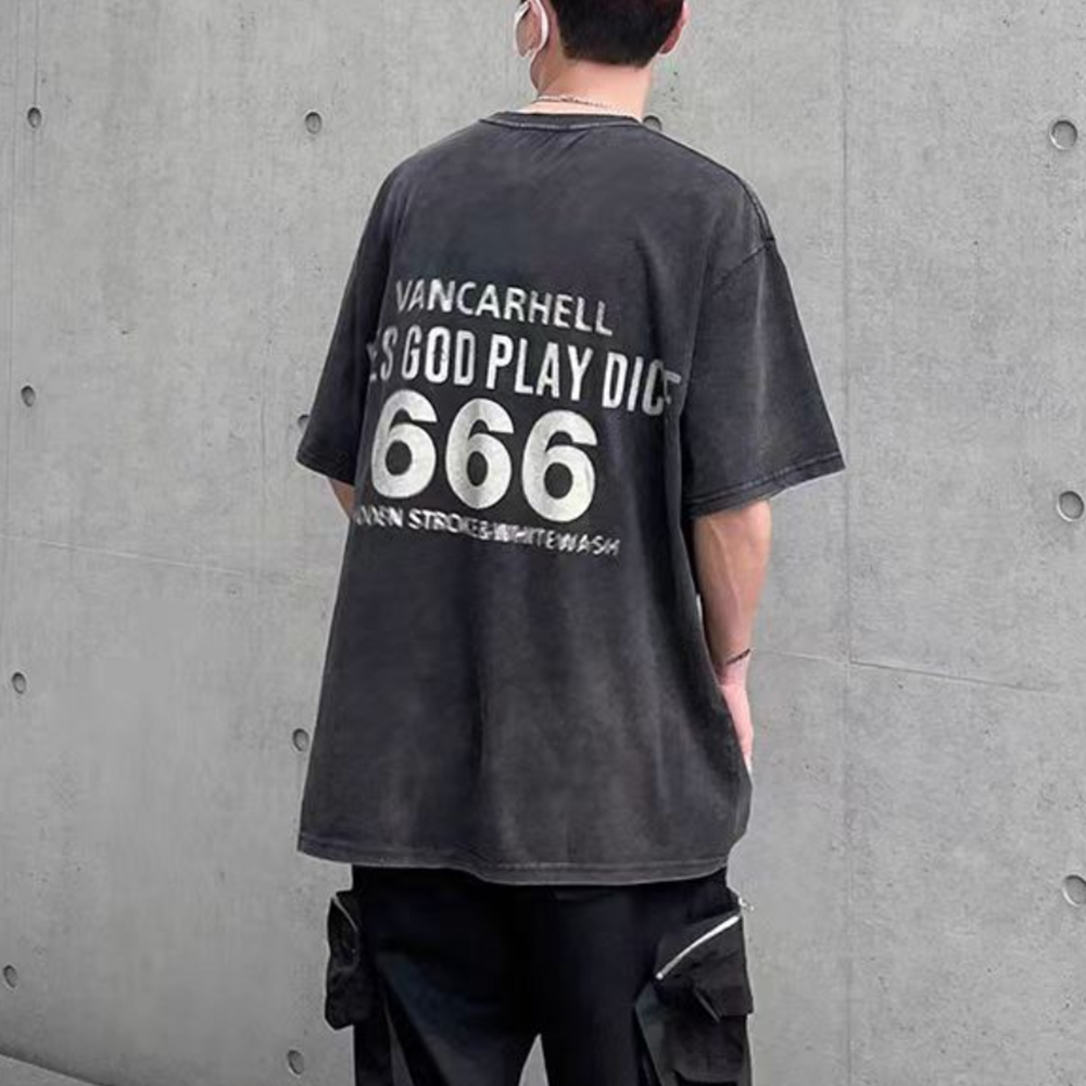 Dice Print Washed T-shirt