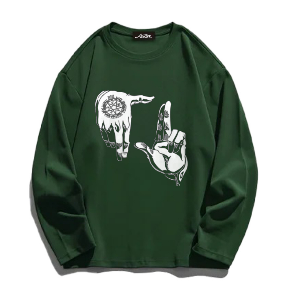 【Subscription】Hip Hop Gesture Long Sleeve Shirt