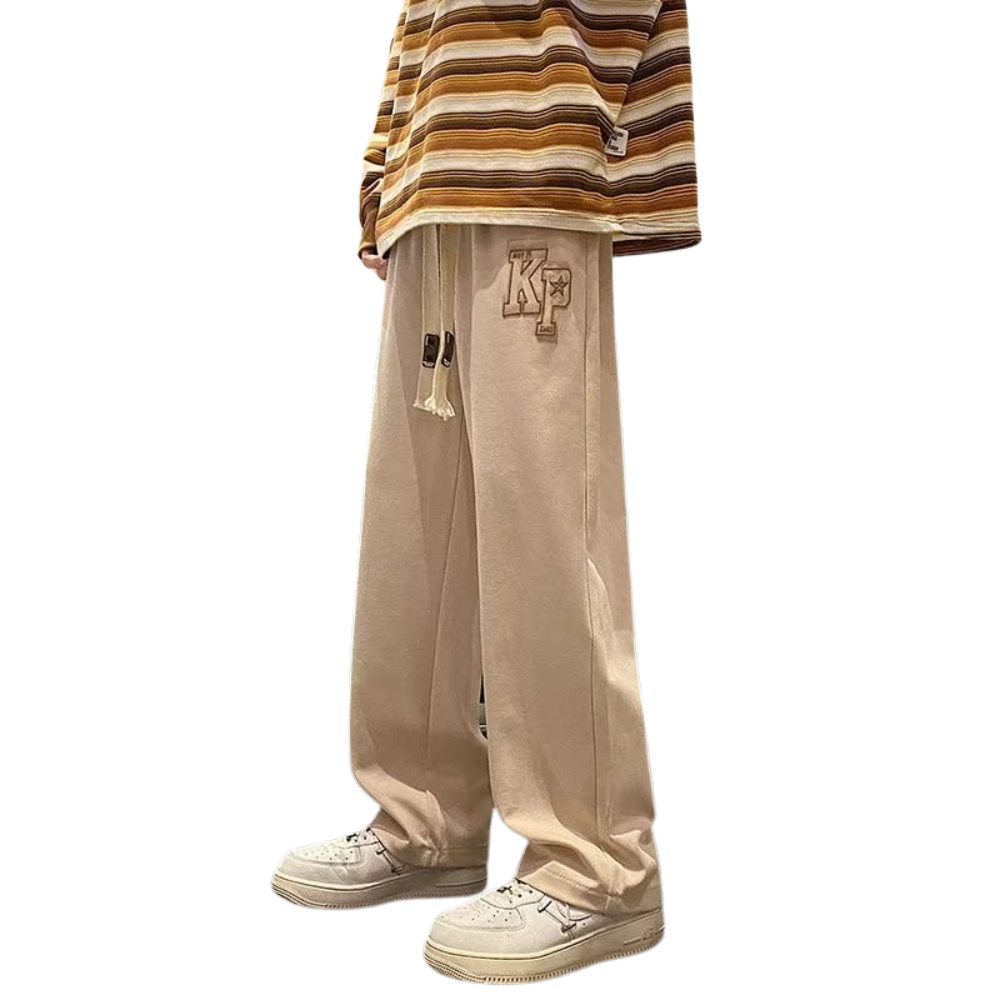 Vintage Letter Embroidery Sweatpants