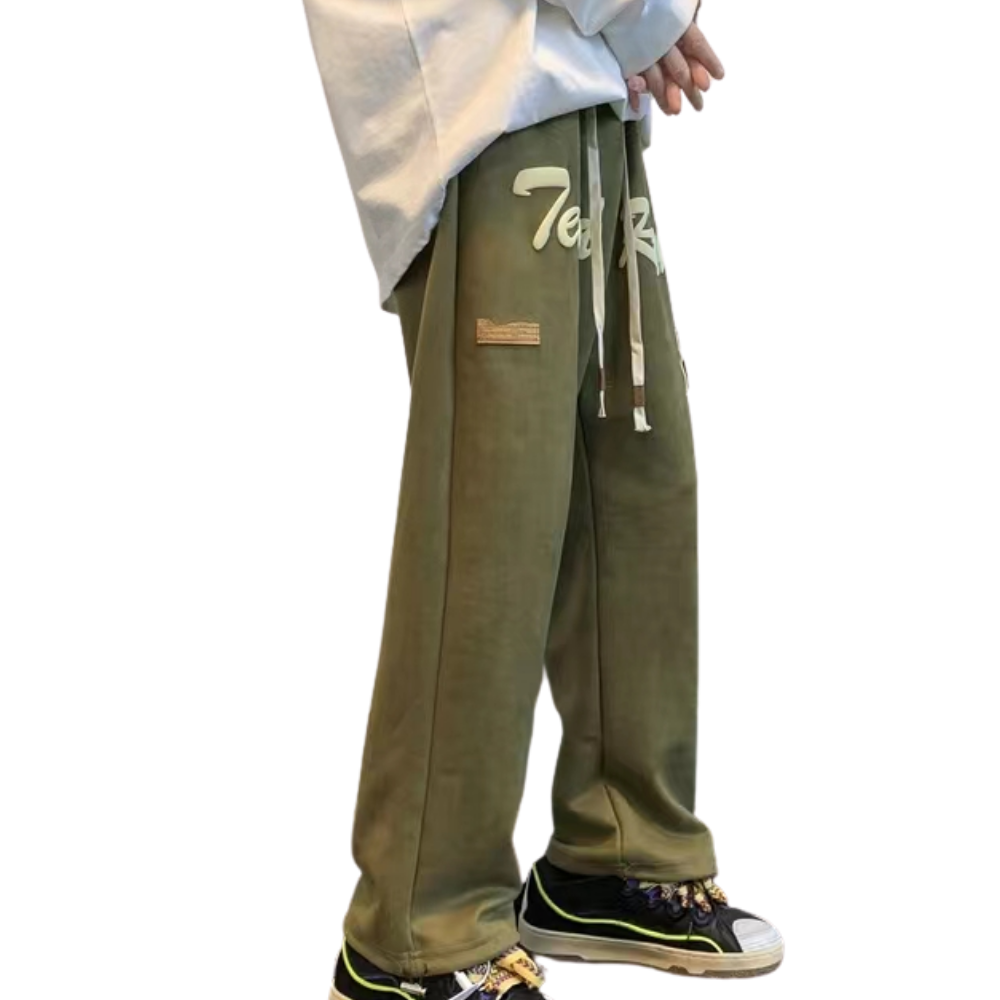 Vintage Letter Print Sweatpants