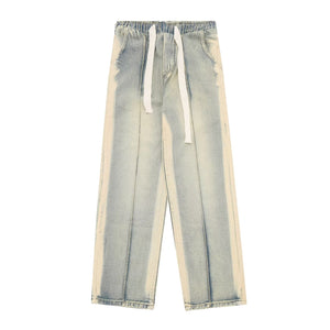 Urban Stripe Distressed Straight Leg Jeans