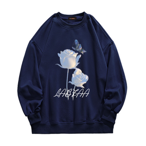 Retro Bold Rose Graphic Sweatshirt