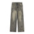 High Street Stars Embroidery Distressed Jeans