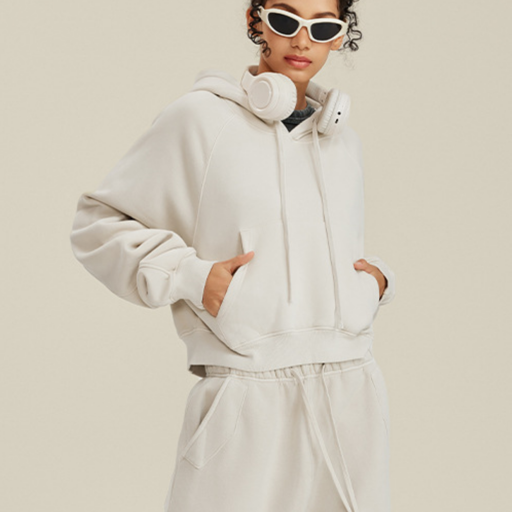 Women's Casual Washed Cropped Hoodie