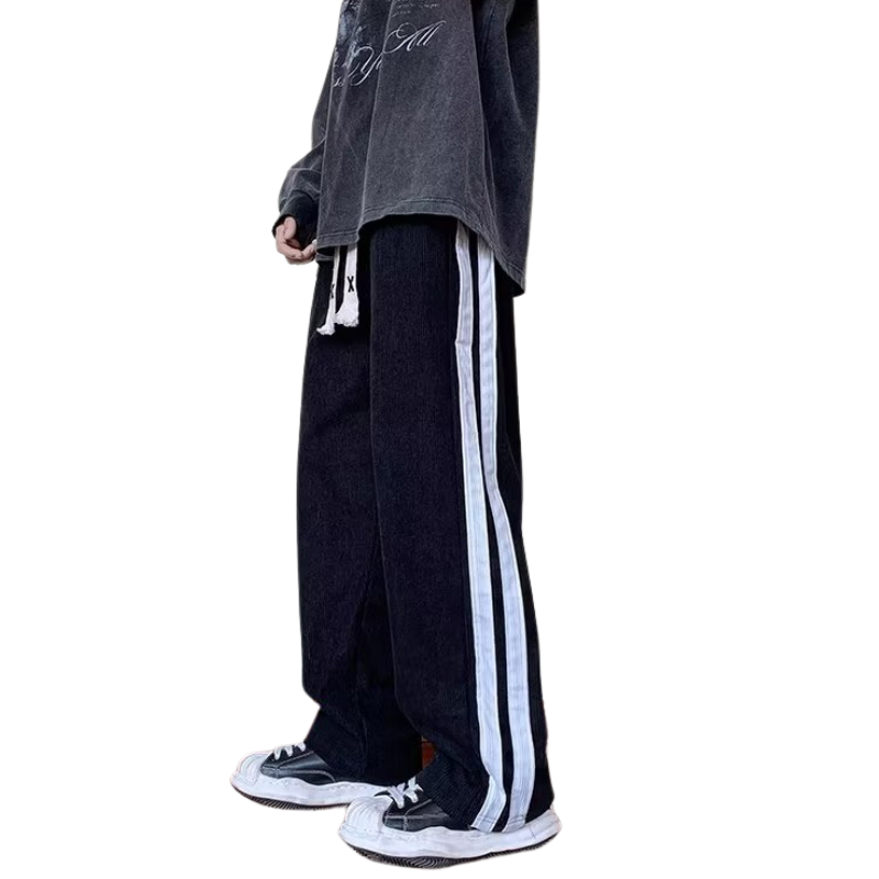 Loose Stripe Straight Sweatpants