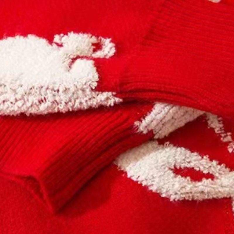 Cute Flocked Rabbit Sweater