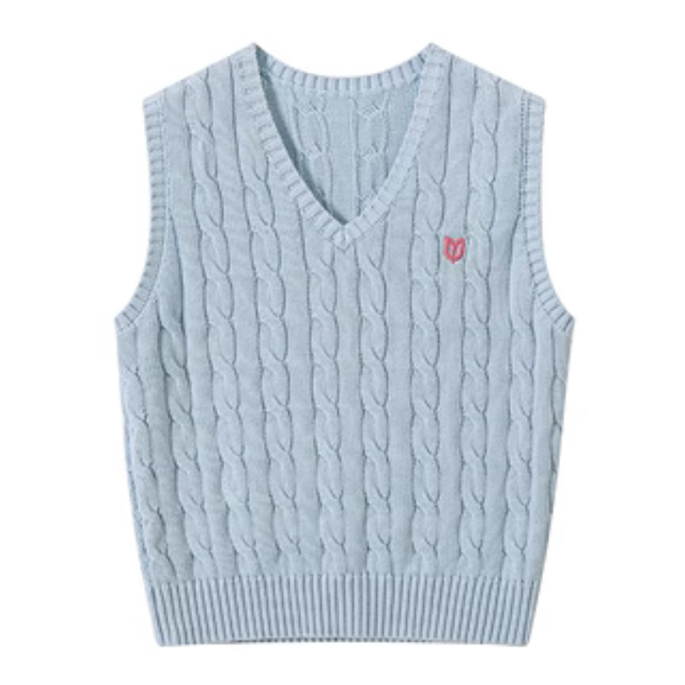 Women's Sweet Love Embroidered Knitted Vest