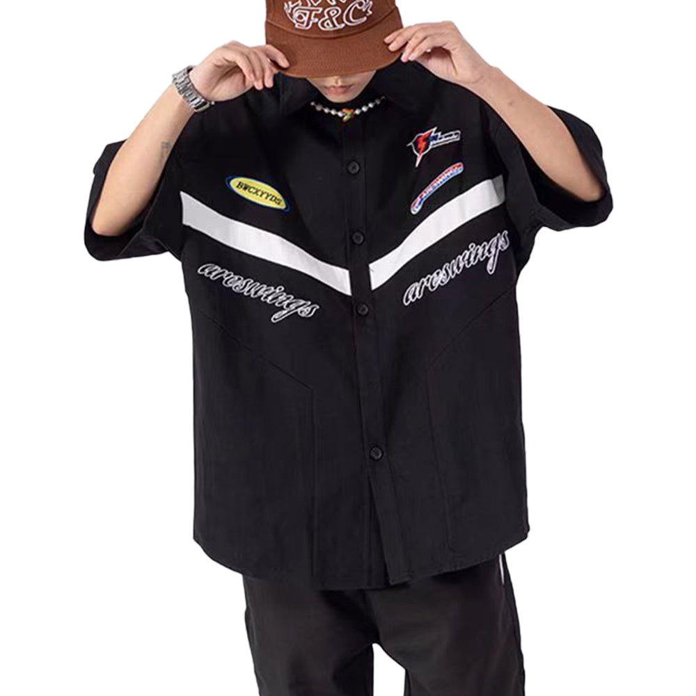 American Retro Street Racing Cotton Shirt