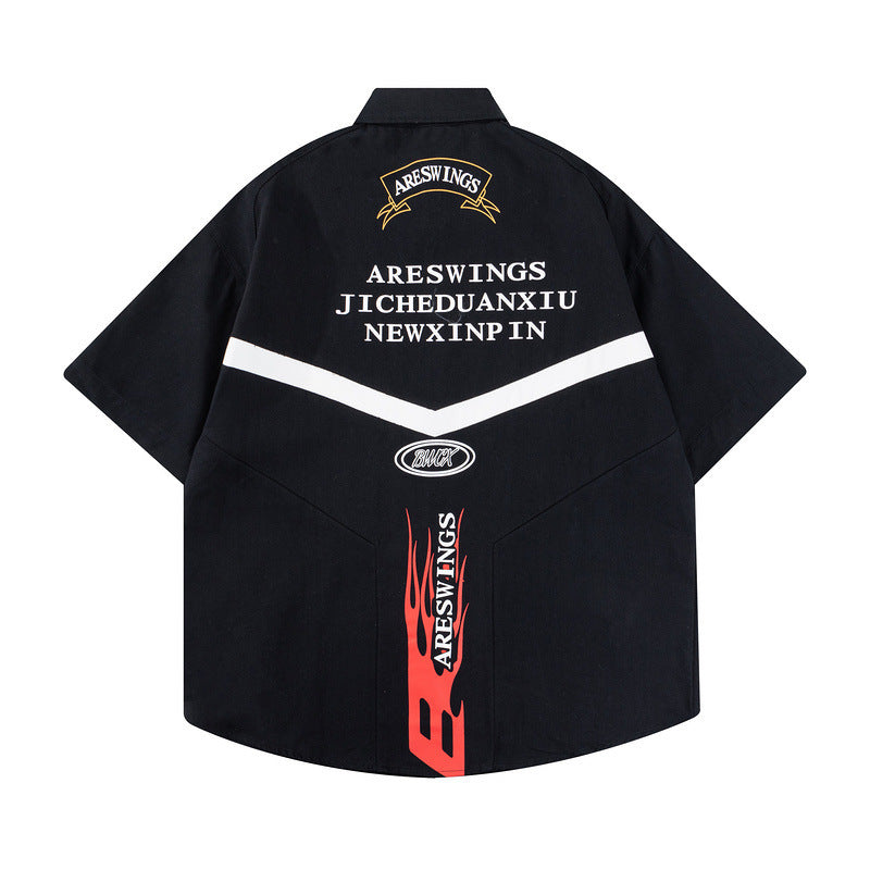 American Retro Street Racing Cotton Shirt