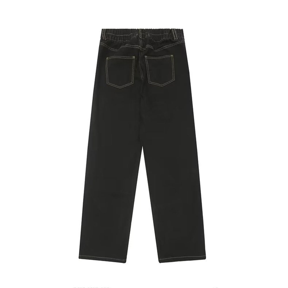 Urban Star Embroidery Straight Leg Jeans