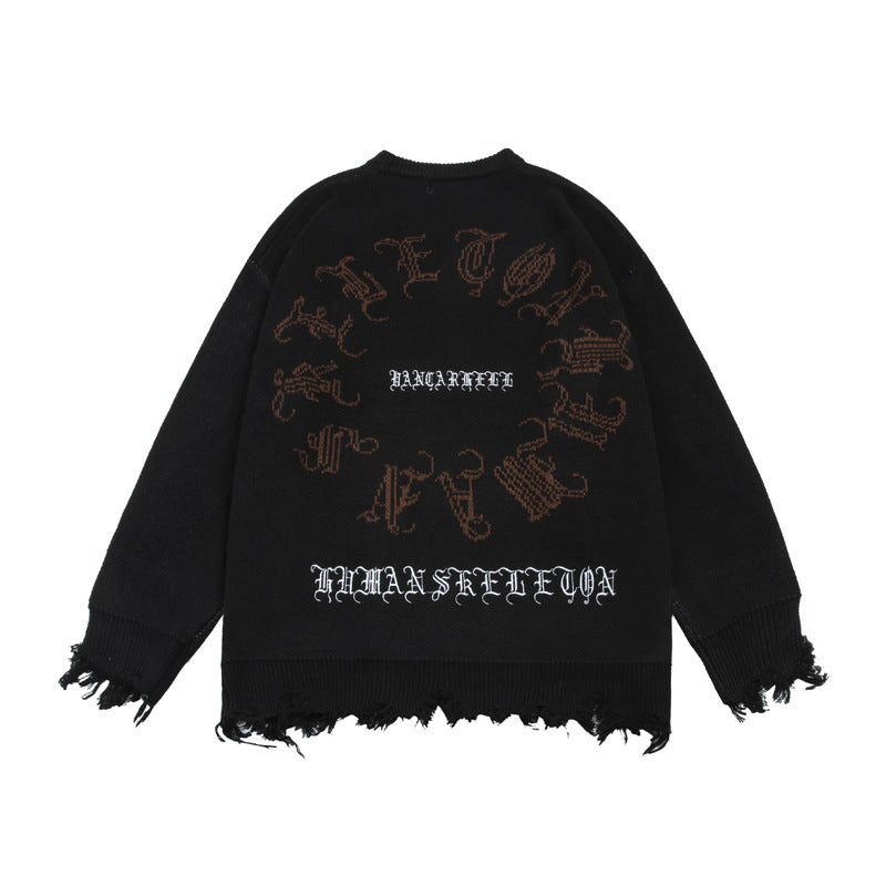 OOC' High Street Skeleton Embroidery Sweater