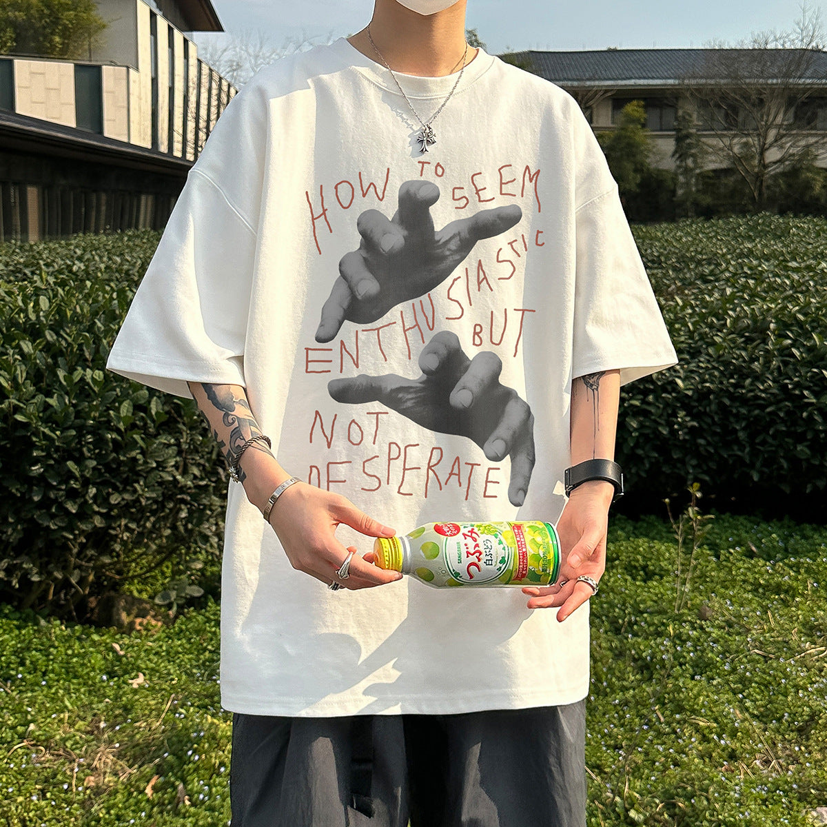 Vintage Street Letter Graphic T-shirt