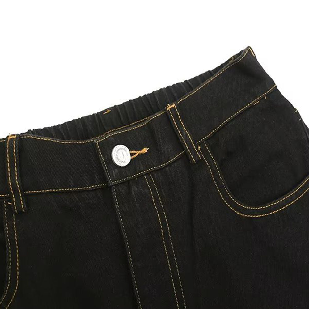 Urban Star Embroidery Straight Leg Jeans