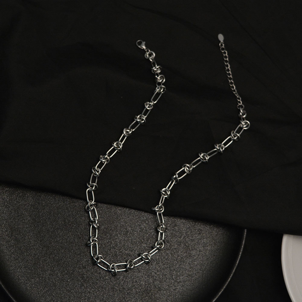 Titanium Steel Flower Woven Necklace
