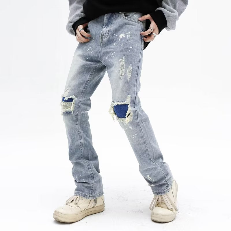 Vintage Washed Straight Leg Jeans