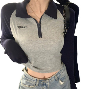 Women's Classic Splicing Long Sleeve Shirt