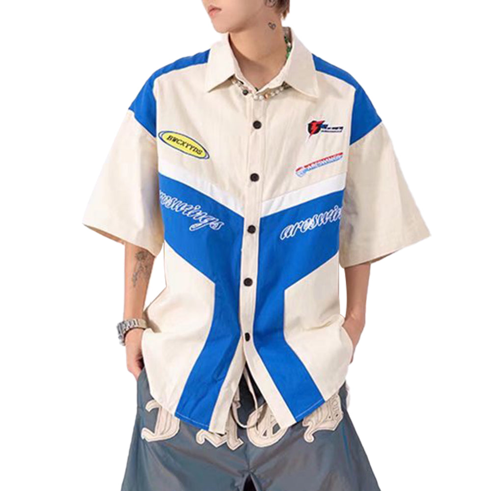 American Retro Street Racing Cotton Shirt