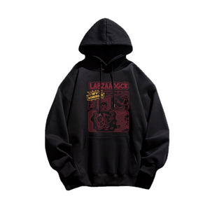 Hip Hop Letter Flocked Embroidered Hoodie