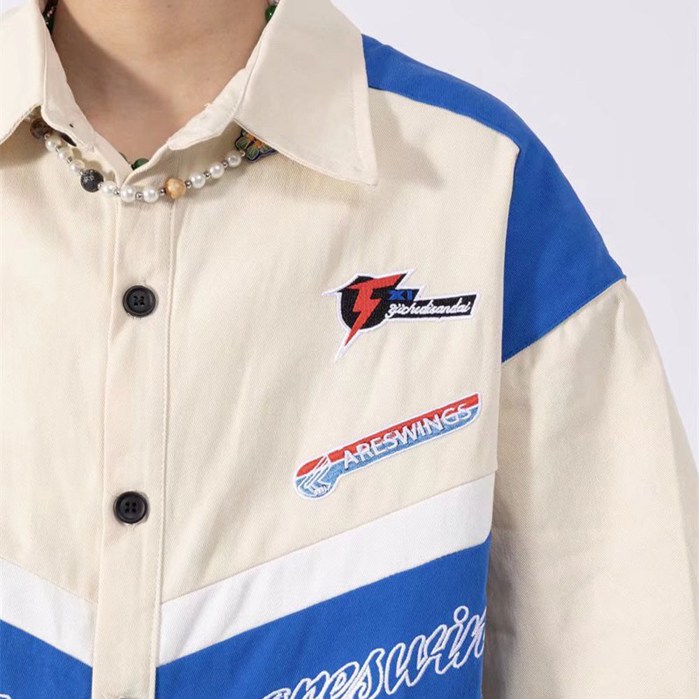 American Retro Street Racing Cotton Shirt