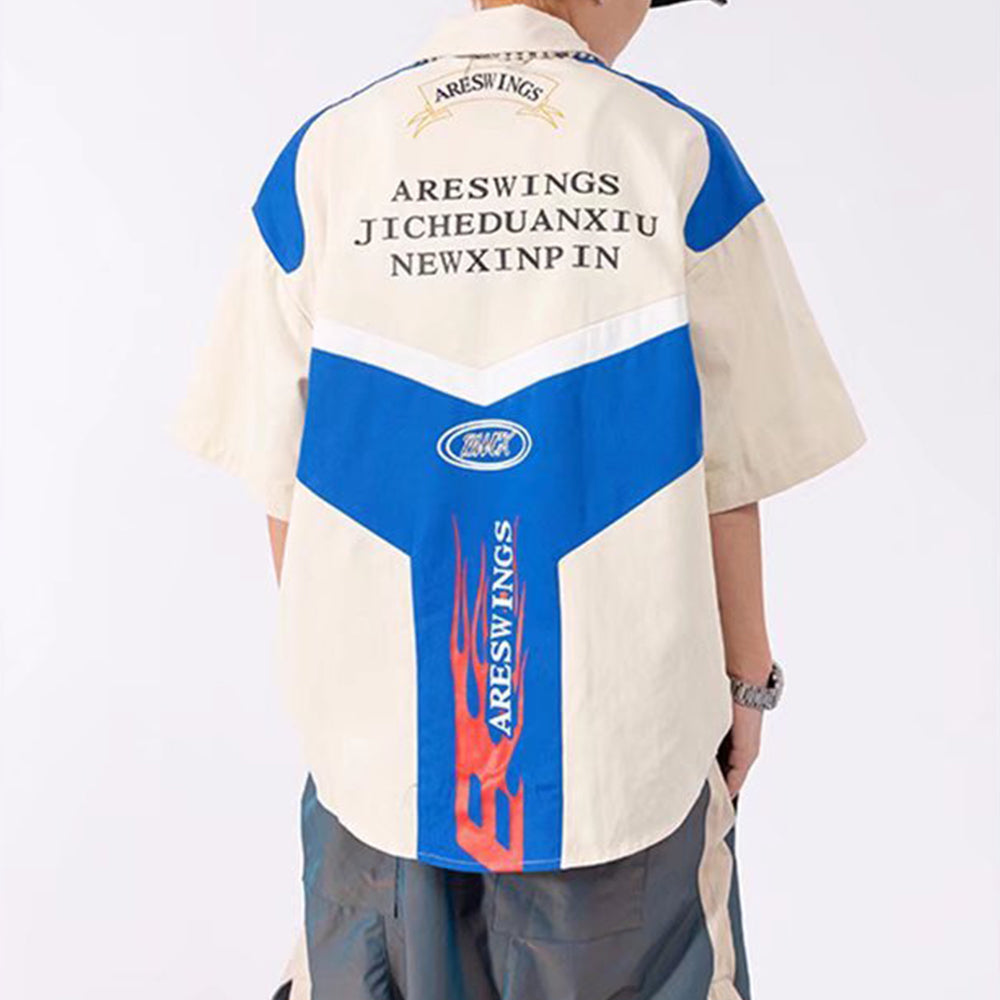 American Retro Street Racing Cotton Shirt