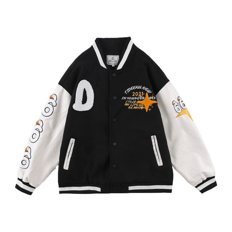 Urban Duck Embroidery Baseball Jacket