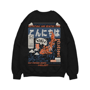 Fierce Fish Print Cotton Sweatshirt